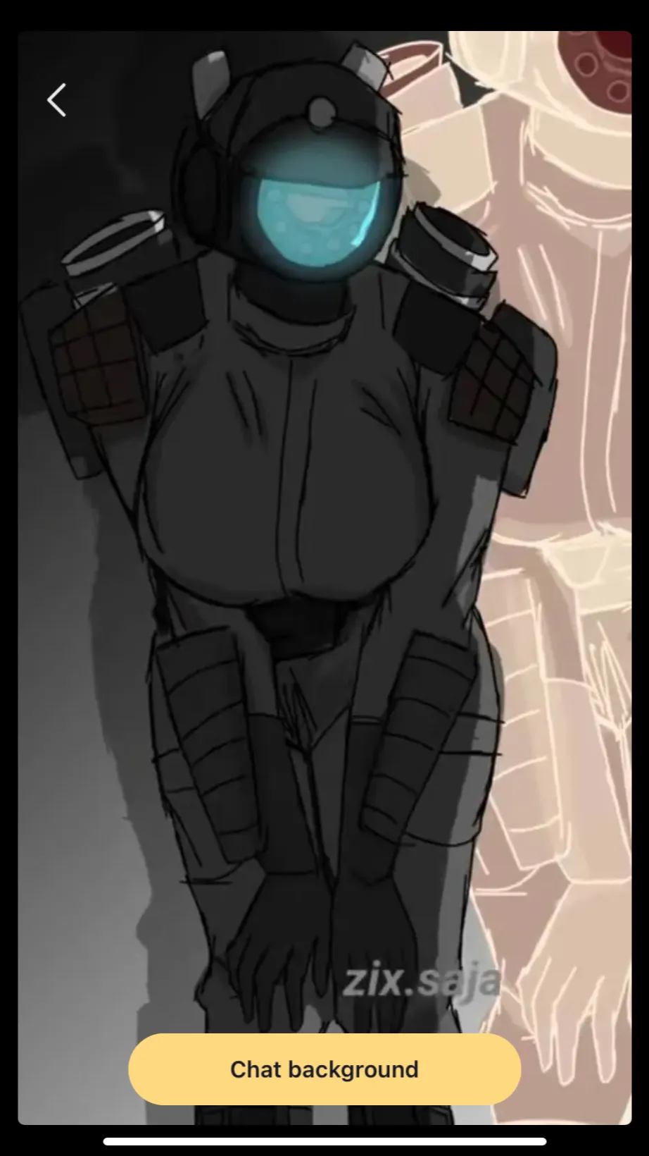 ai character: Camerawoman  background