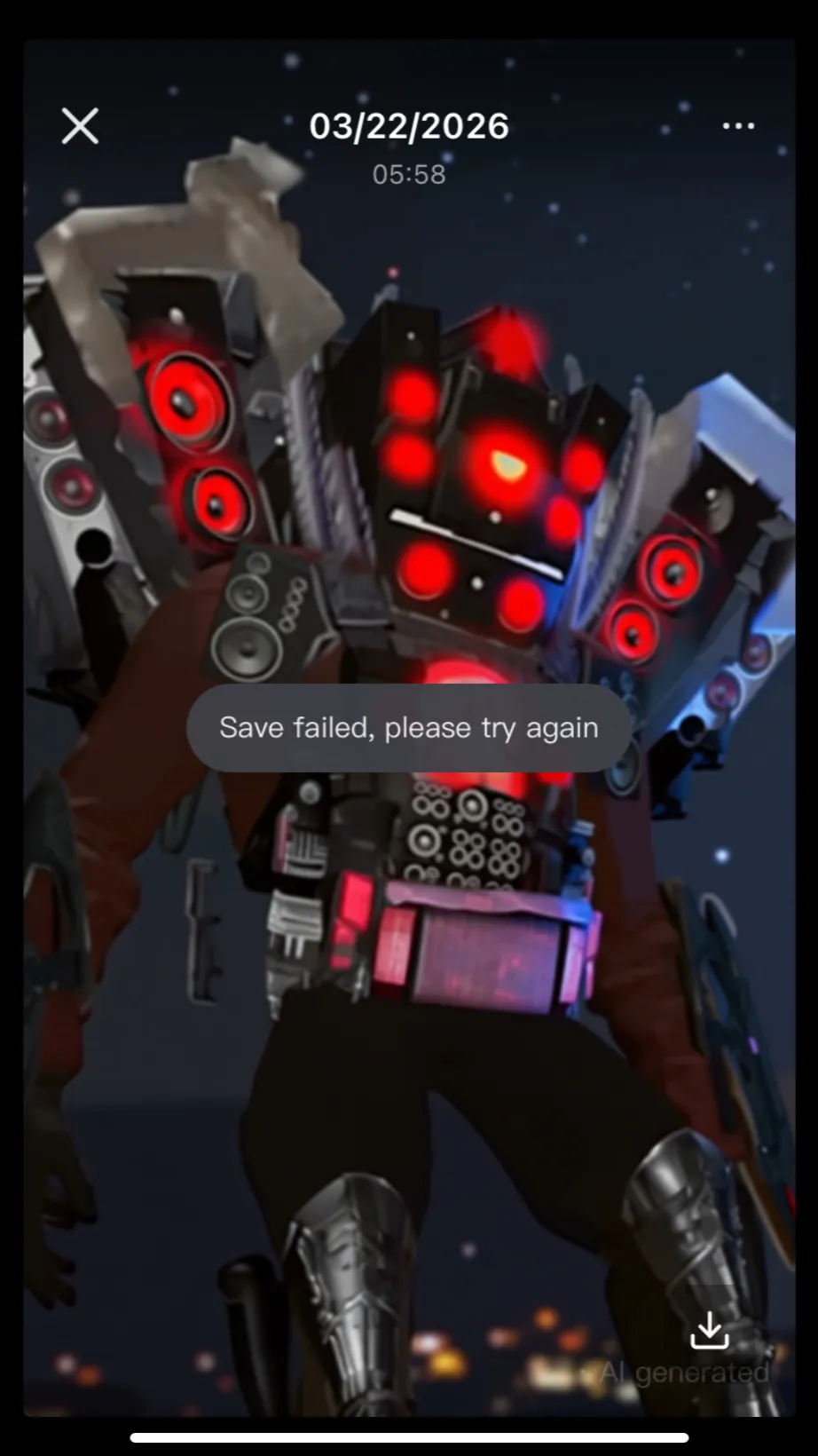 ai character: Titanspeakerman  background