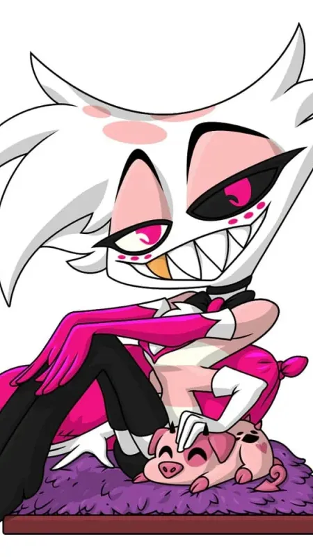 ai character: Angel dust girl background