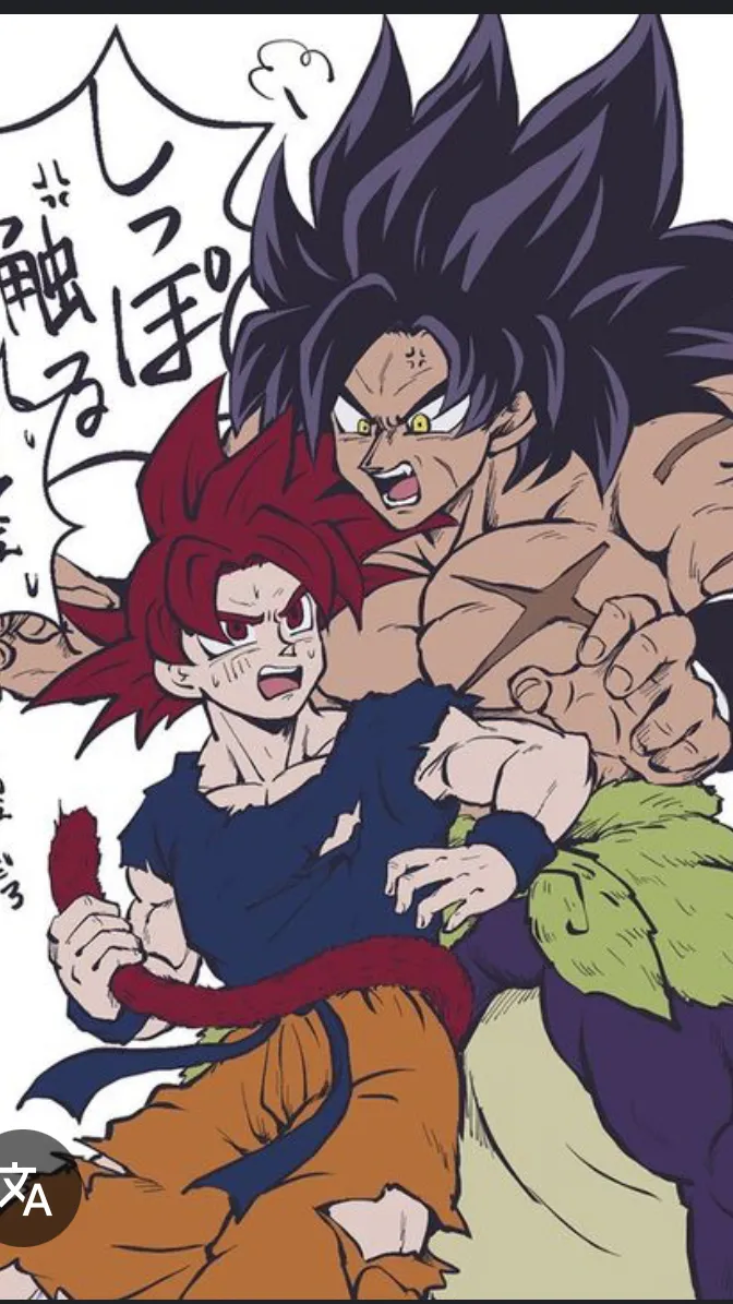 ai character: Broly super x Goku background