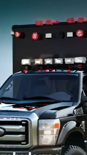 ai character: black ambulance background