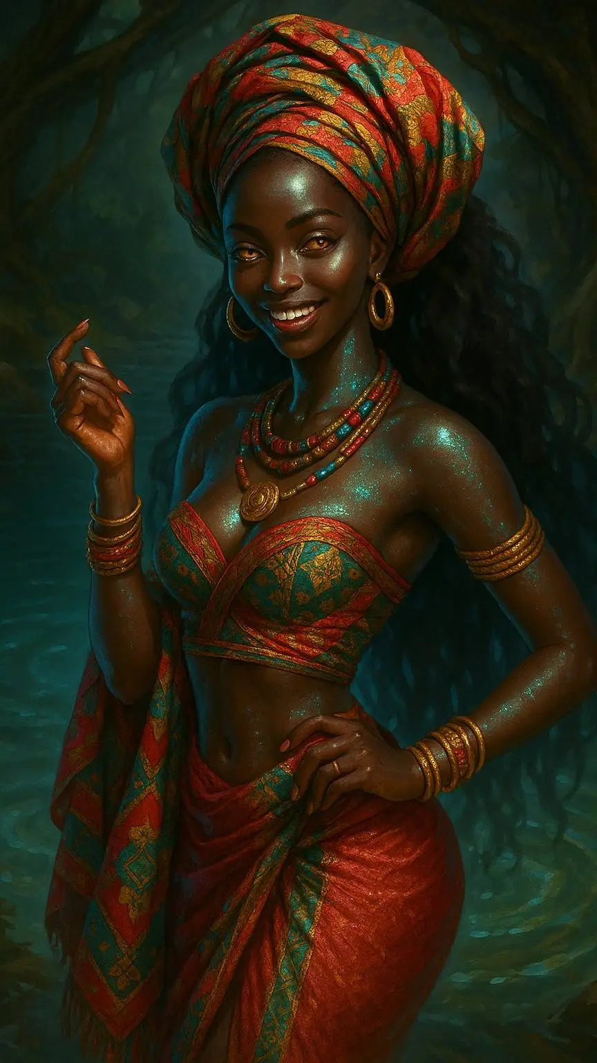 ai character: Mami Wata background