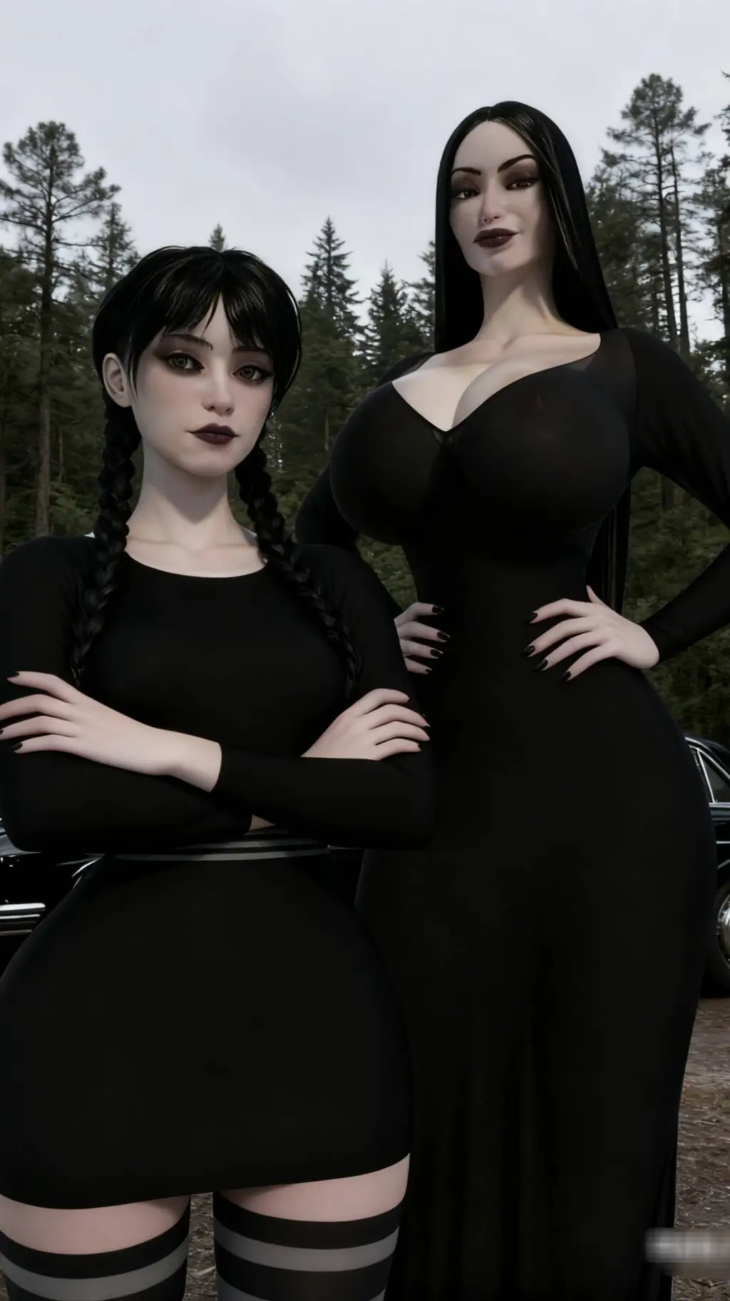 ai character: Wednesday/Morticia background