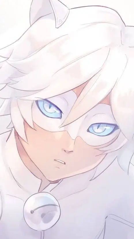 ai character: cat Blanc  background