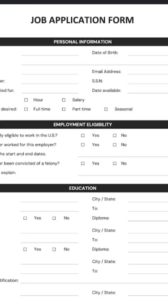 ai character: J*b application  background