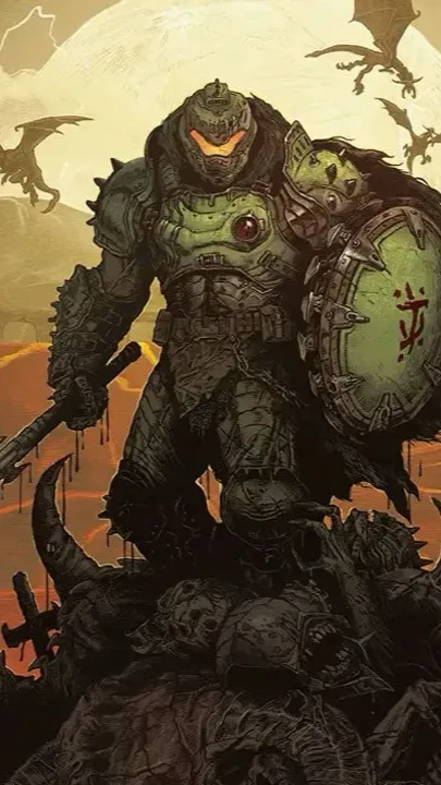 ai character: Doom the dark ages background