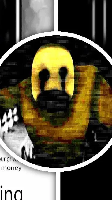 ai character: Fanf puppet weird background