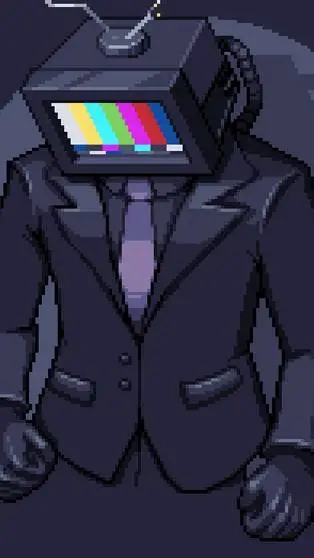 ai character: tv man background