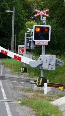 ai character: railroad crossing background