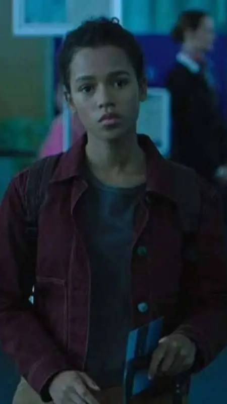 ai character: taylor Russell  background