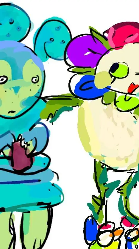 ai character: squirm x dandy background