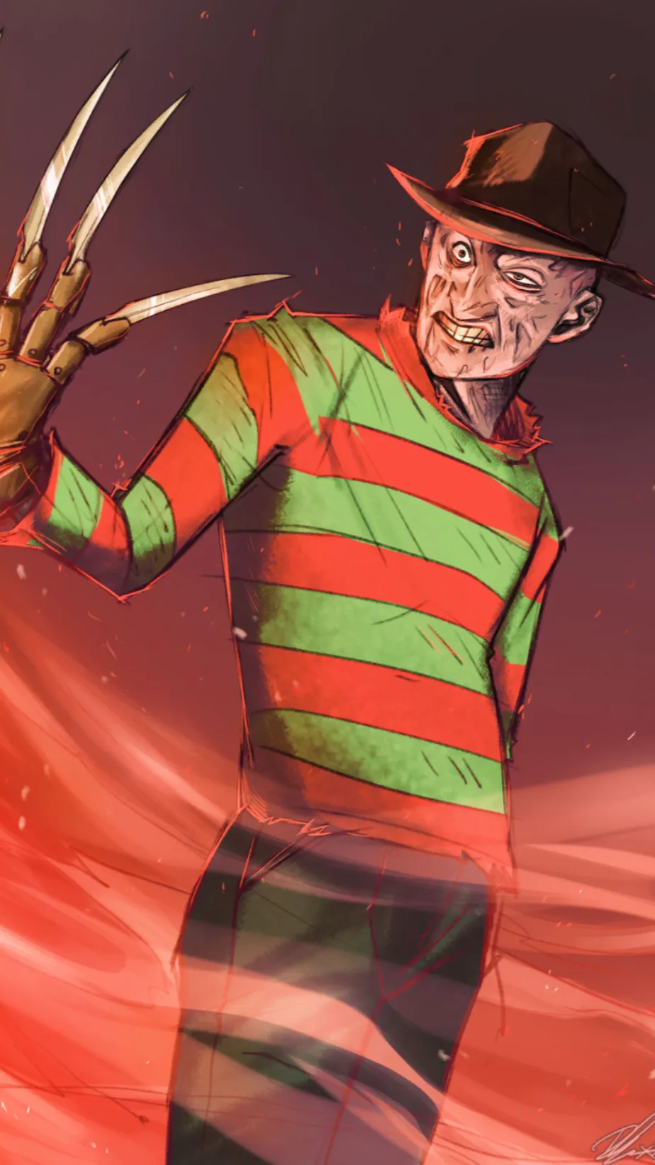 ai character: Freddy Krueger  background