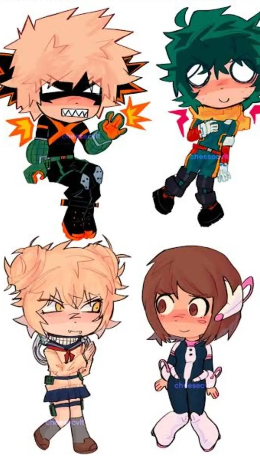 ai character: Bakugo and toga background