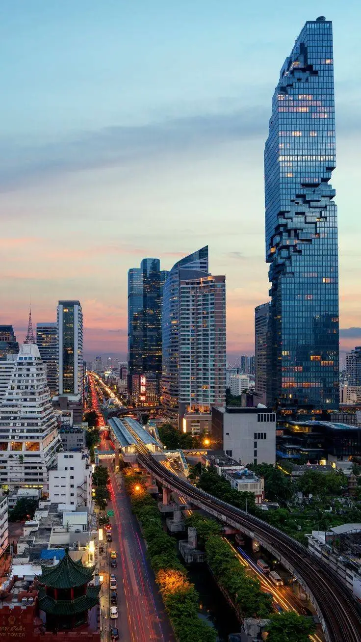 ai character: Bangkok city background