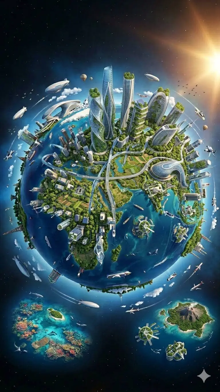ai character: earth background