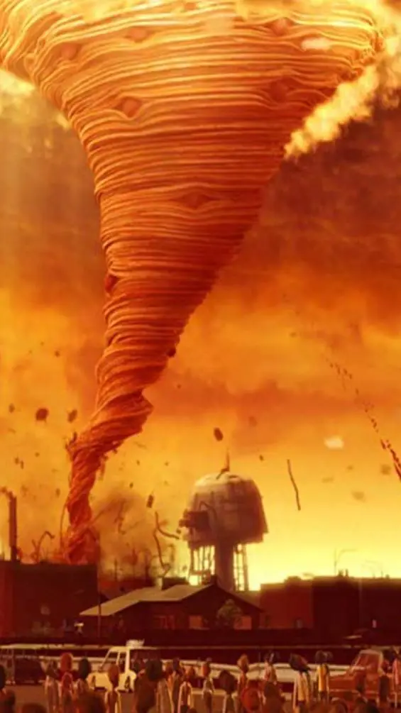 ai character: spaghetti tornado background