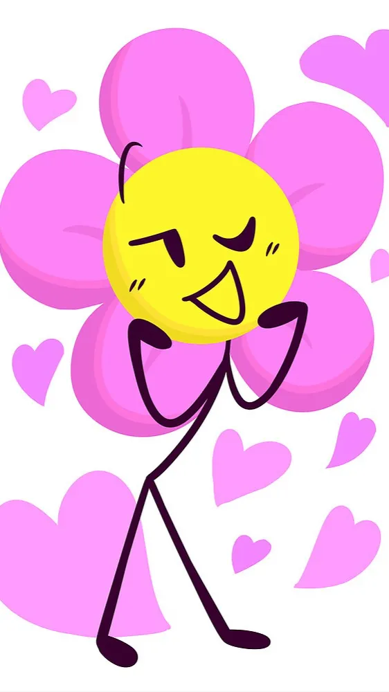 ai character: Flower BFDI background