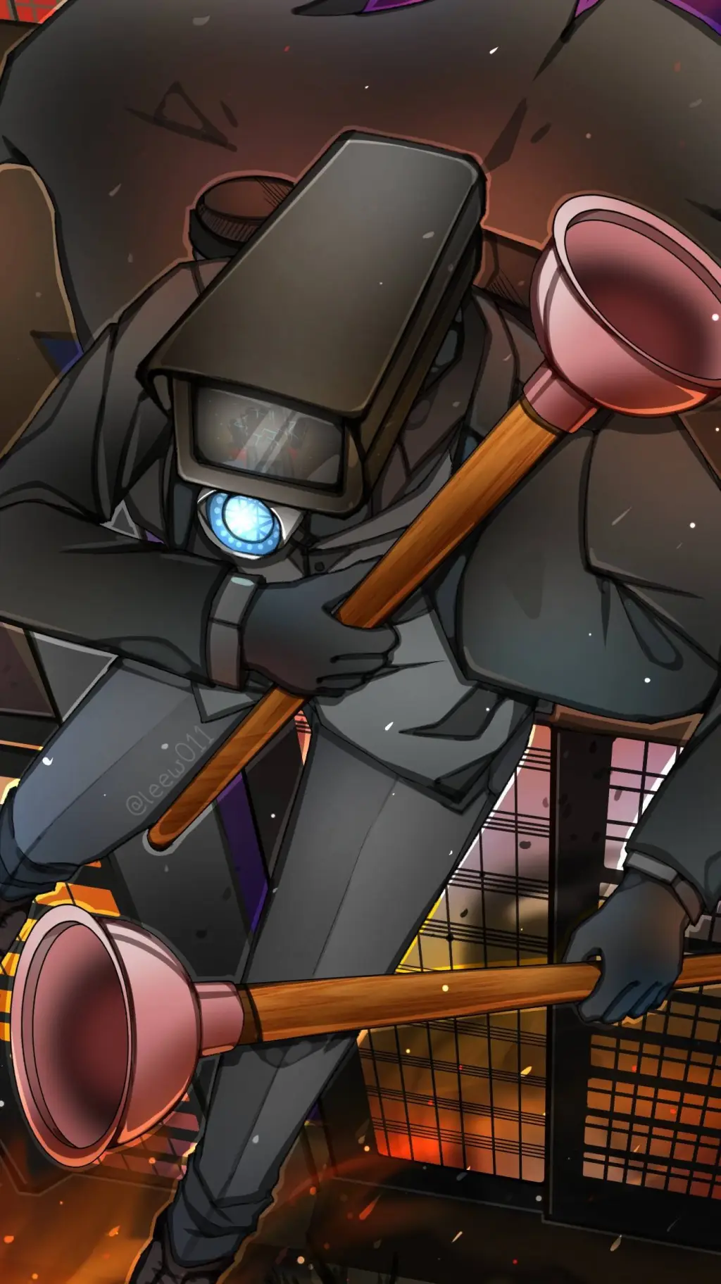 ai character: Plunger cameraman background