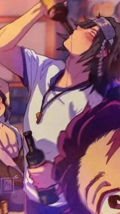 ai character: Demon slayer drunk background