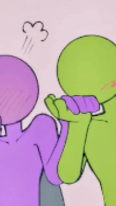 ai character: green x purple background