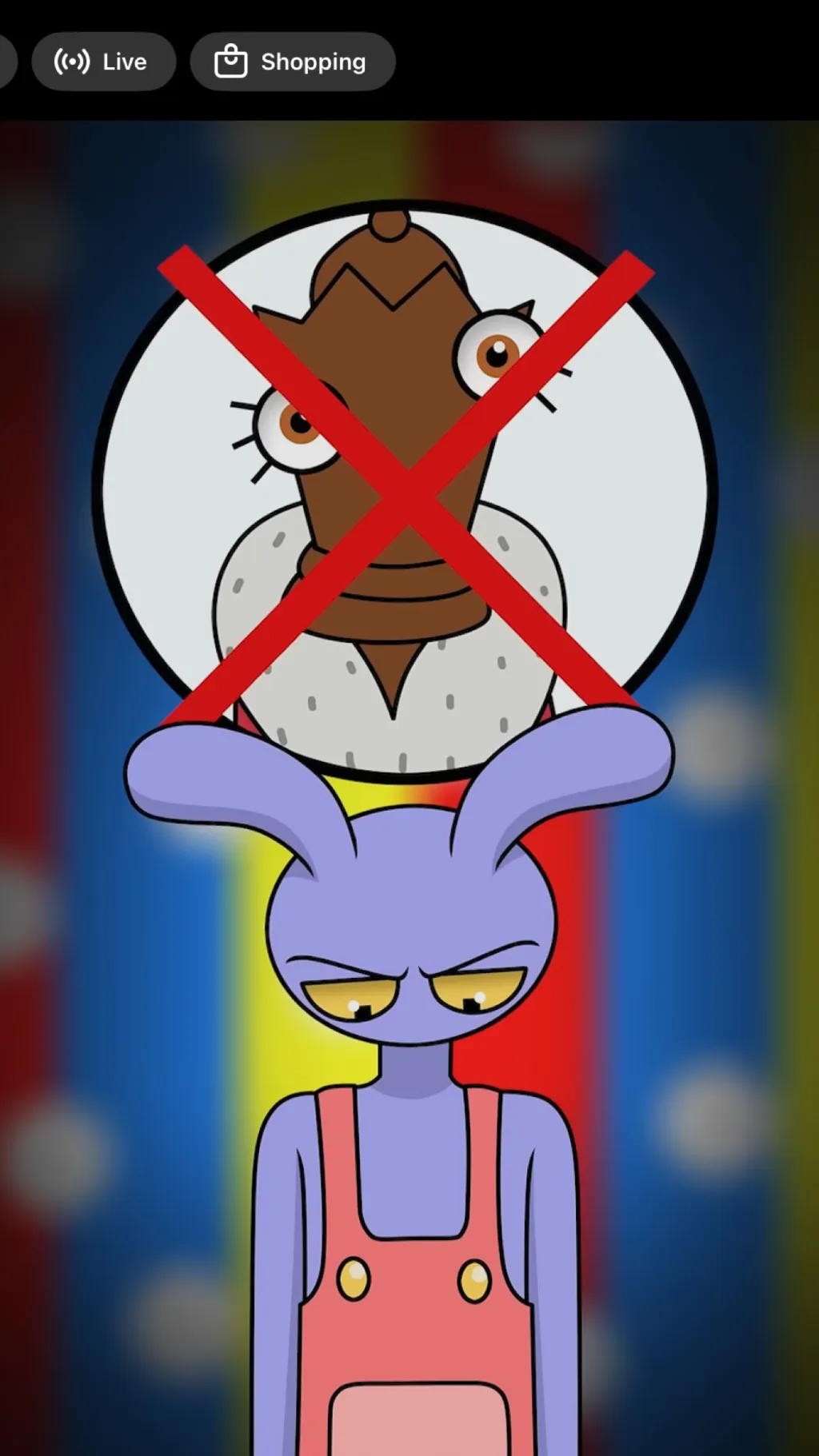 ai character: Ribbit/queener￼3 background