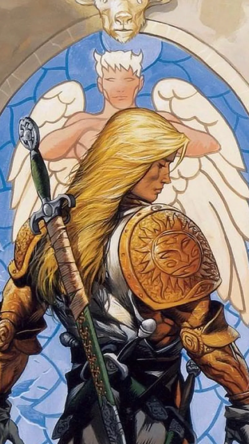 ai character: Archangel Michael  background