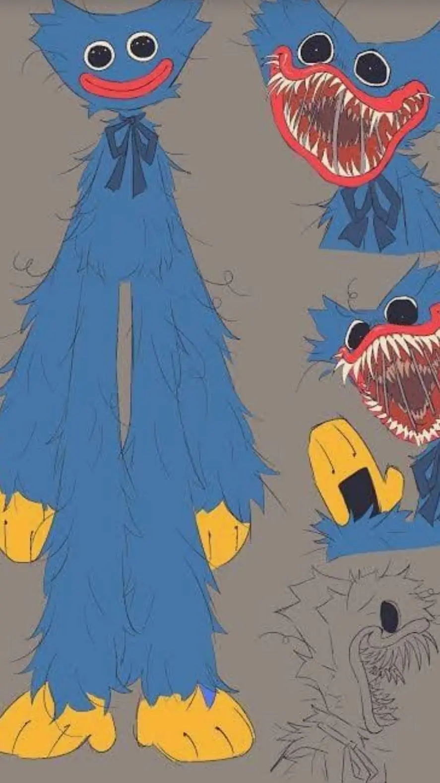 ai character: huggy wuggy  background