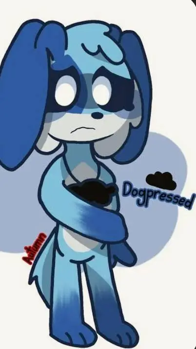 ai character: dogpressed  background