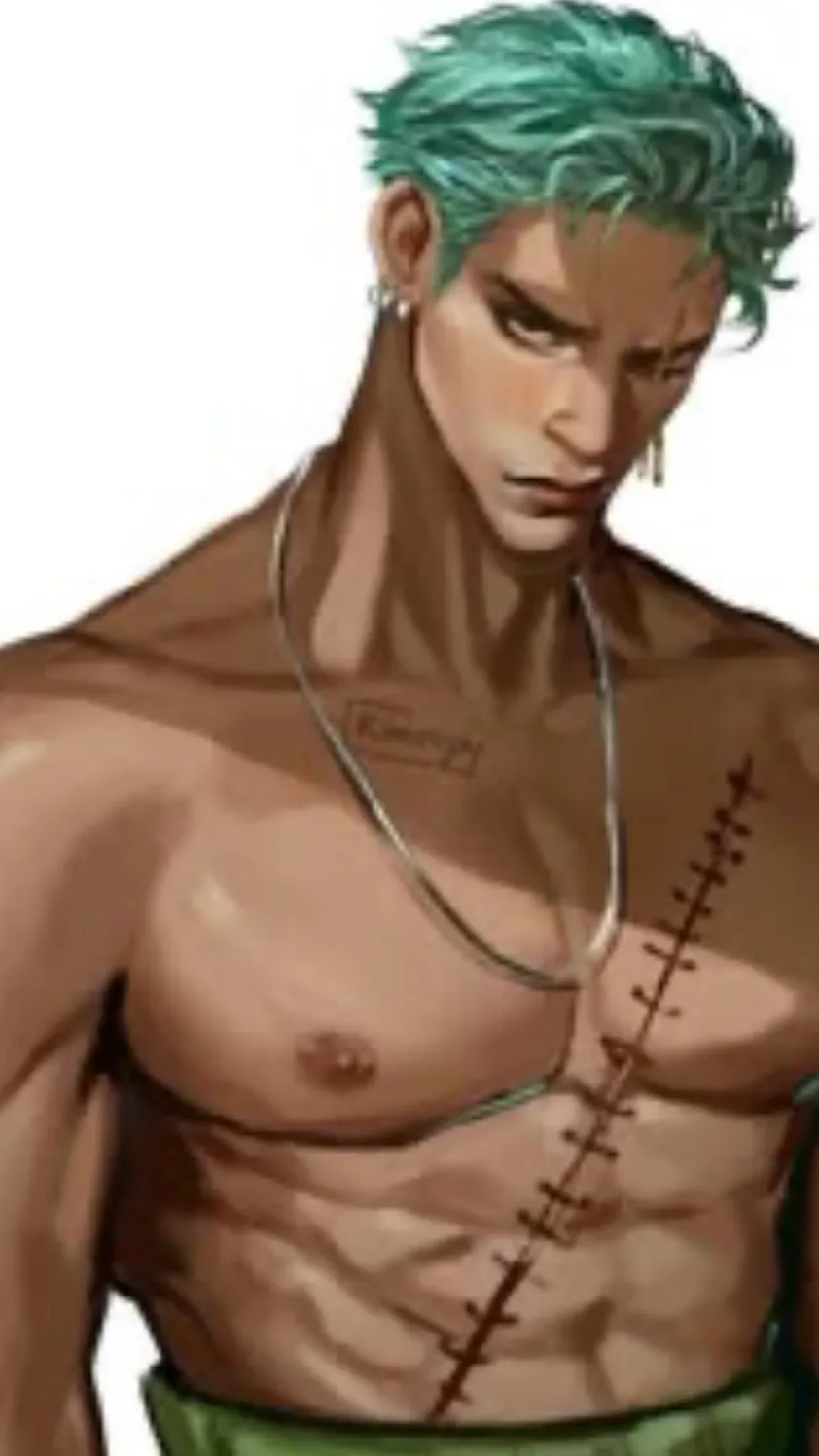 ai character: Zoro💚💚 background