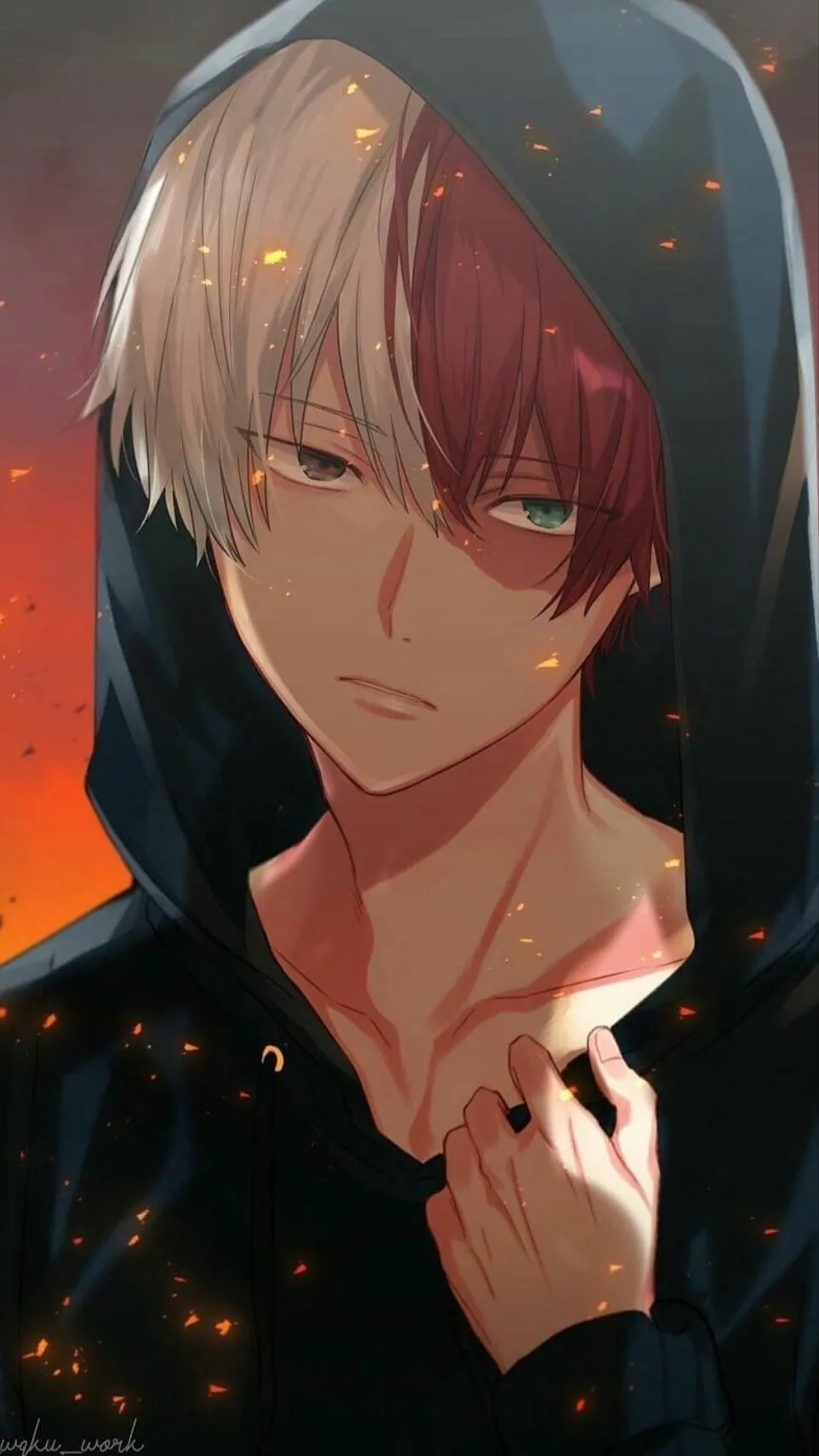 ai character: Shoto Todoroki  background