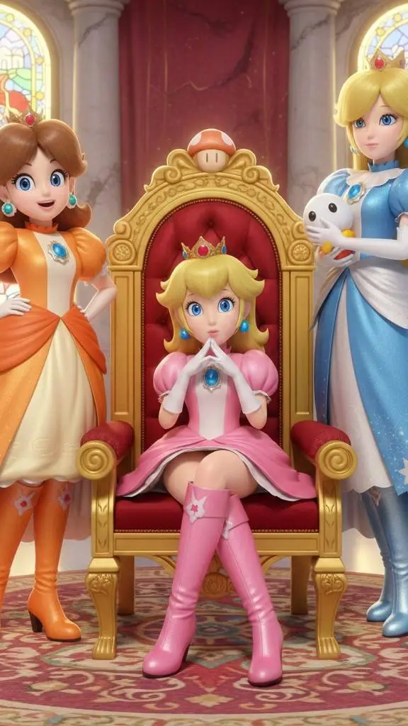 ai character: Peach,Daisy, Rosal background