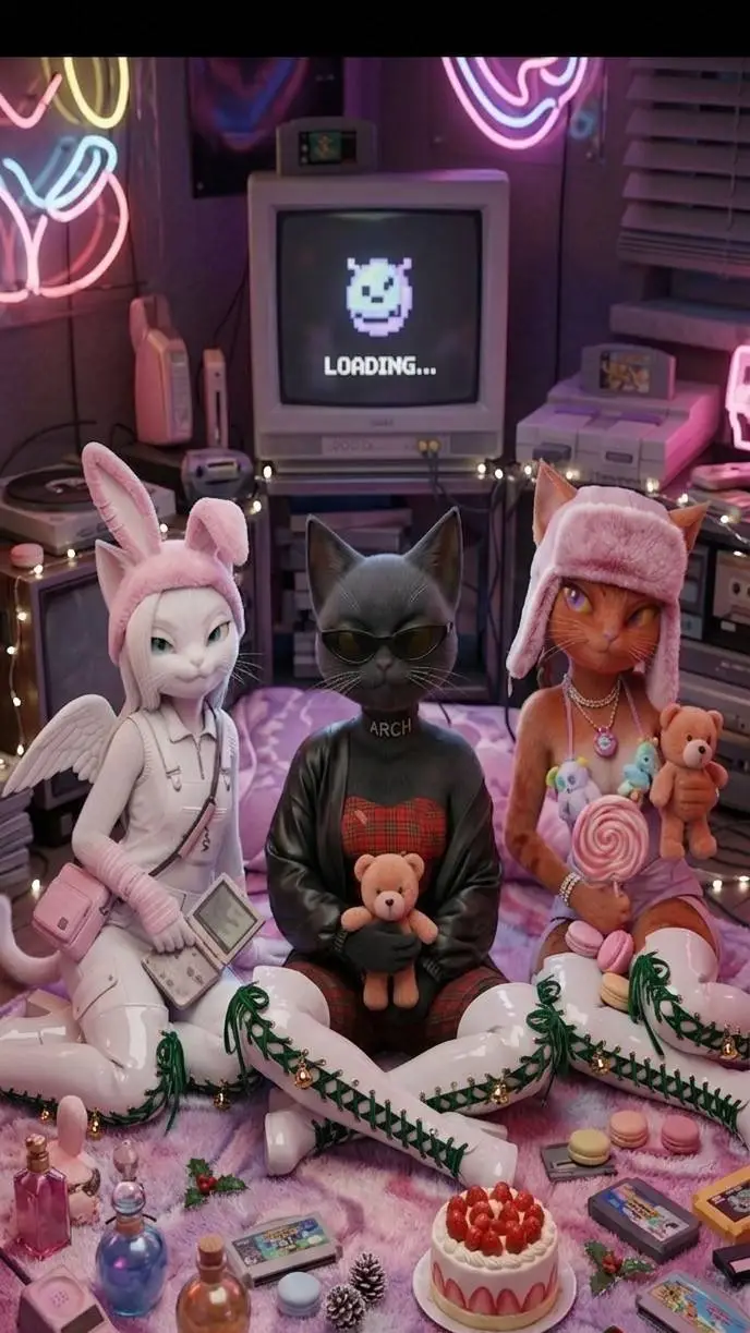 ai character: Sleepover/CatGirls background