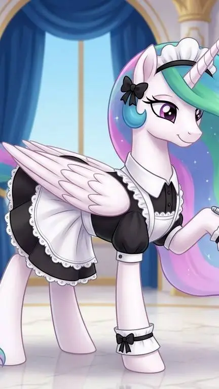 ai character: Maid Celestia  background