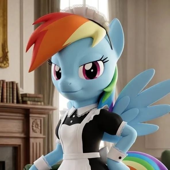 chat with ai character: Maid Rainbow Dash
