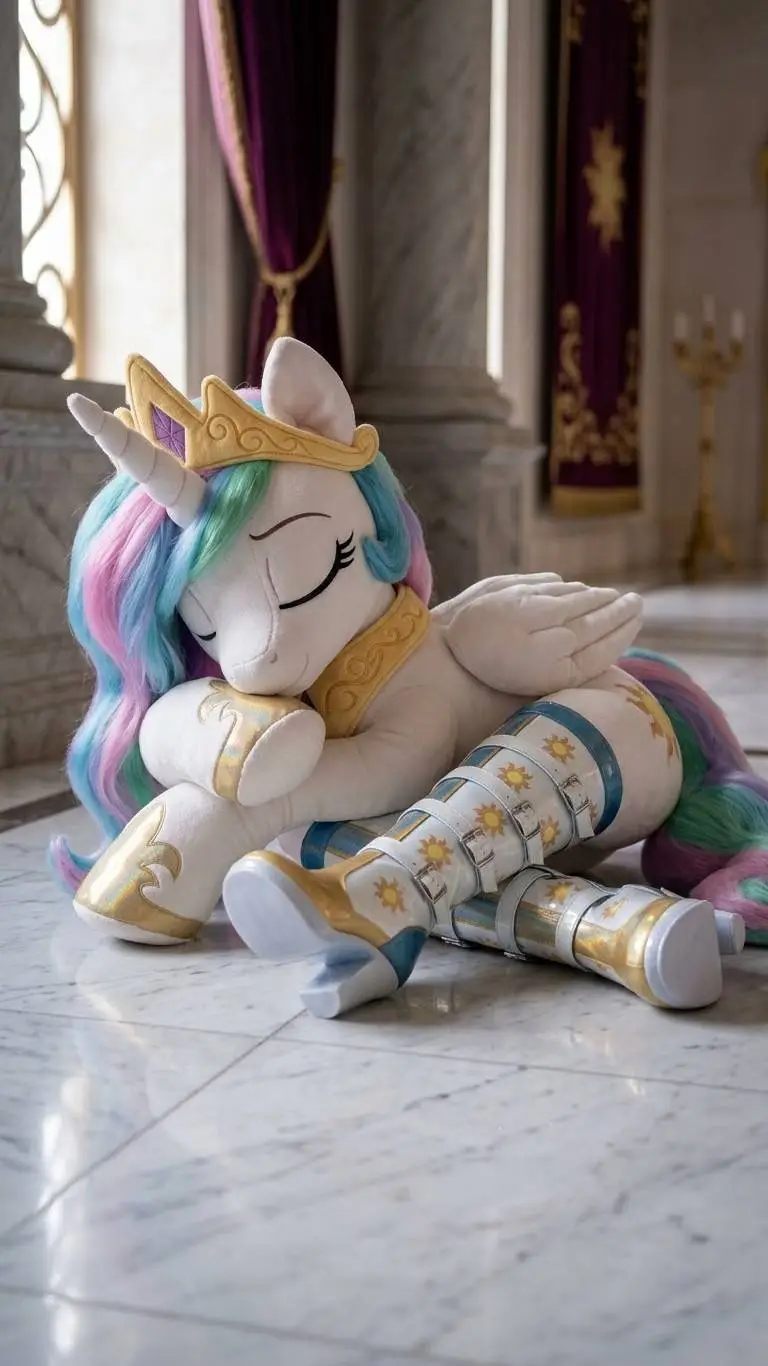 ai character: Plush Celestia Mlp background