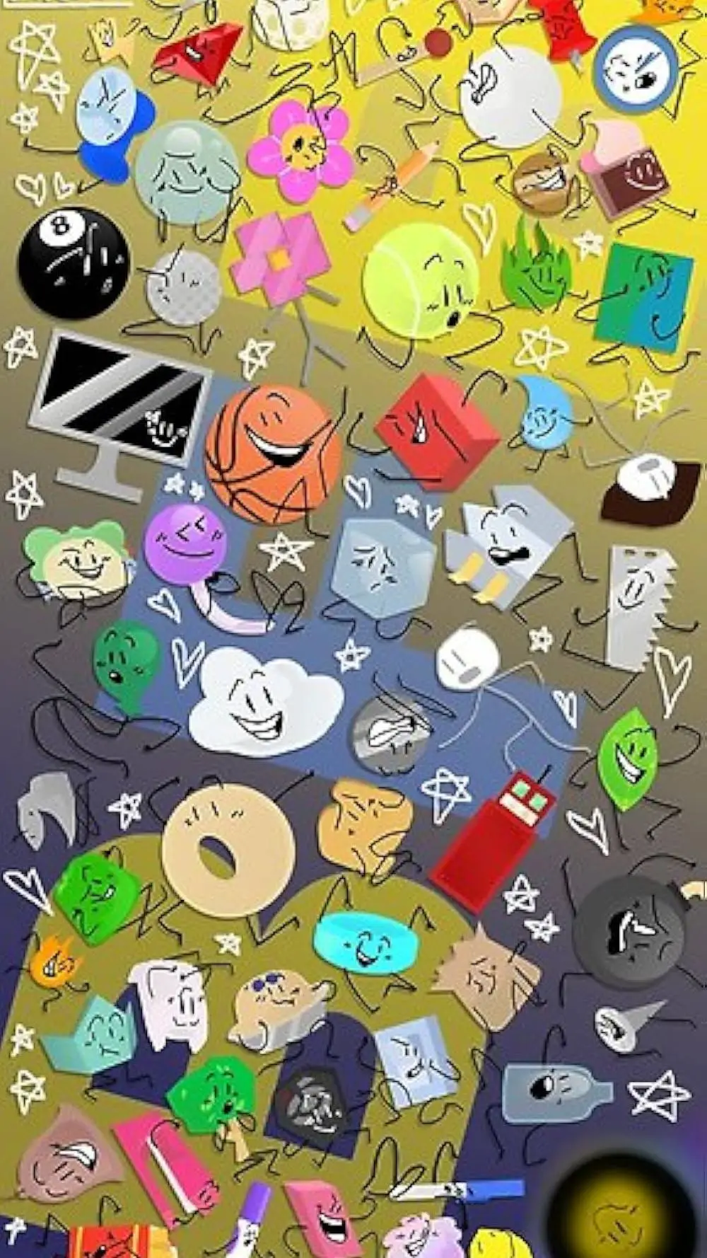 ai character: Bfdi!🐾⚡ background