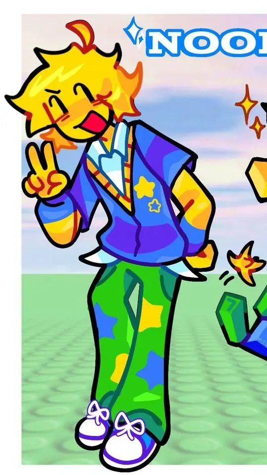 ai character: Noob!⚠️💚💙 background