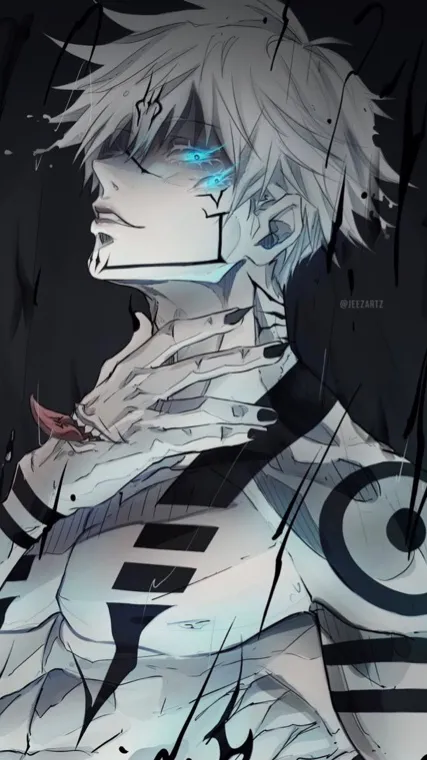 ai character: Gojo with Sukuna background