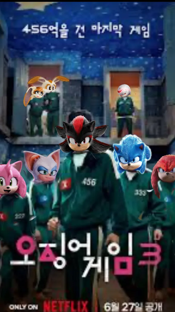 ai character: Sonic squid game 3 background
