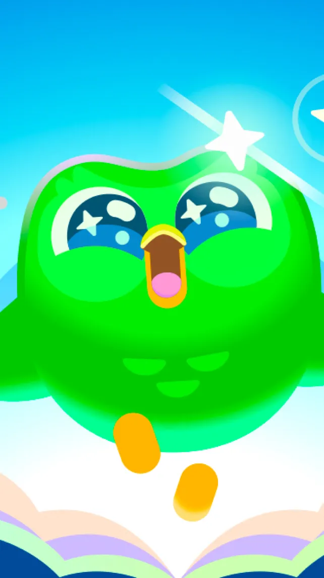 ai character: Duolingo...  background