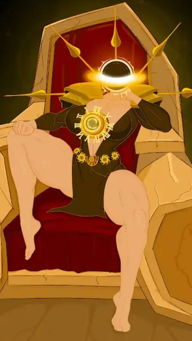 ai character: titan clock woman  background