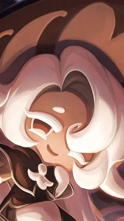 ai character: Latte cookie background