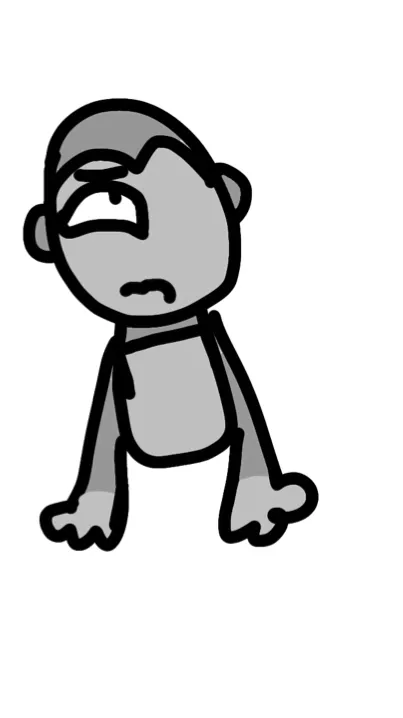 ai character: Scared baboon background