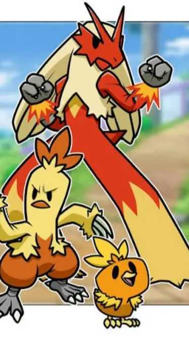 ai character: Blaziken background