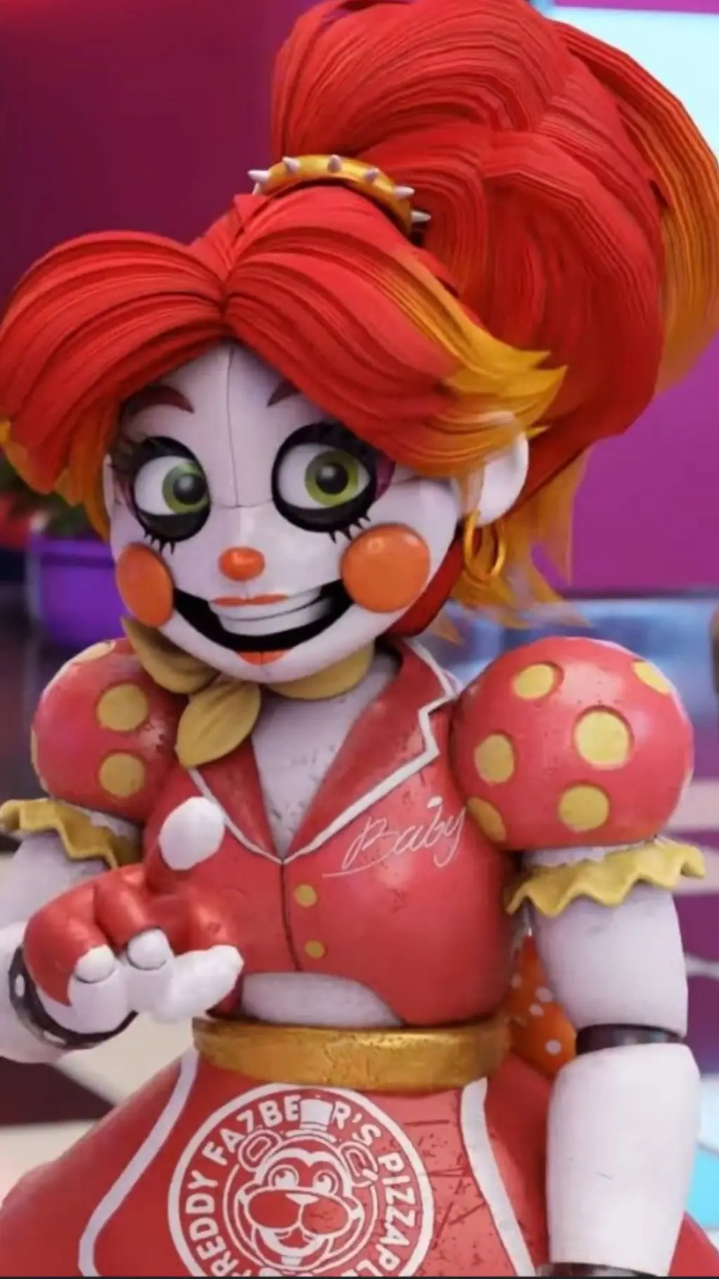 ai character: glamrockcircusbaby background