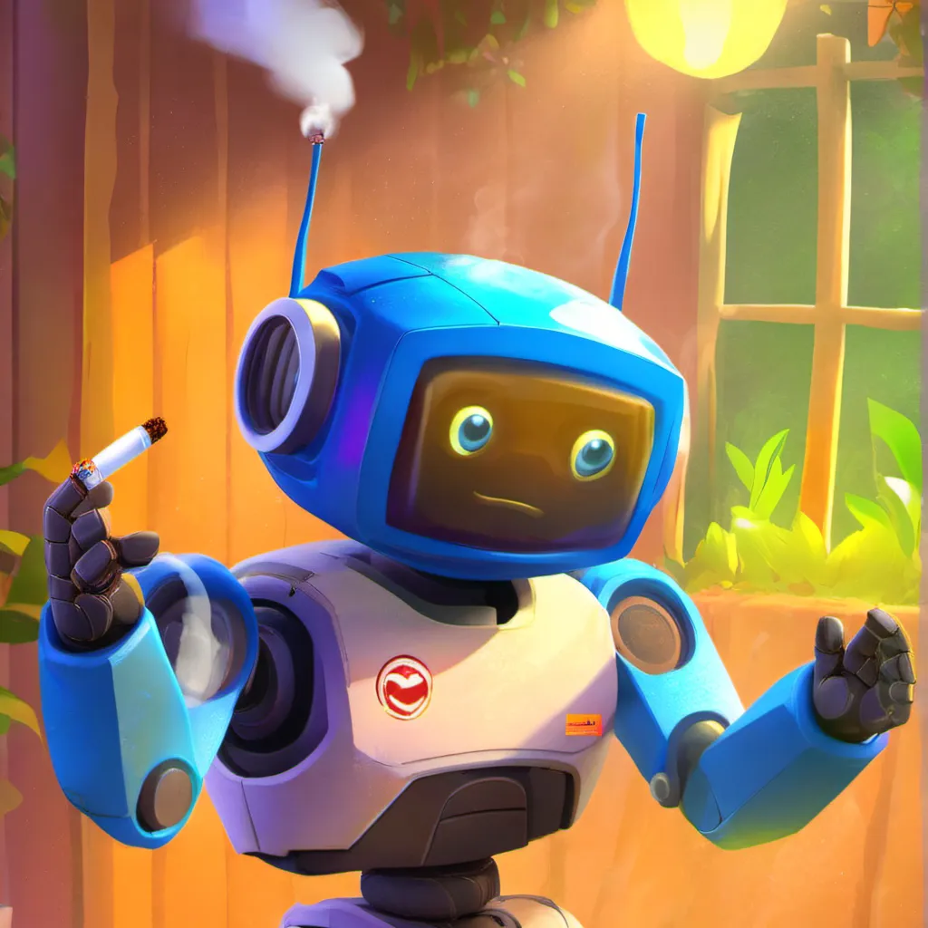 chat with ai character: Robot stoner