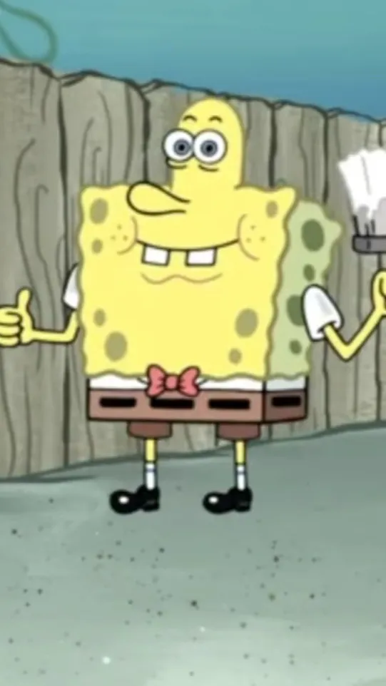 ai character: SpongeTom  background