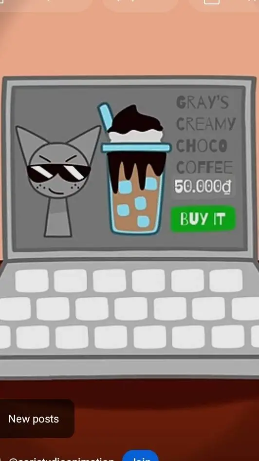 ai character: Gray's Coffee! background