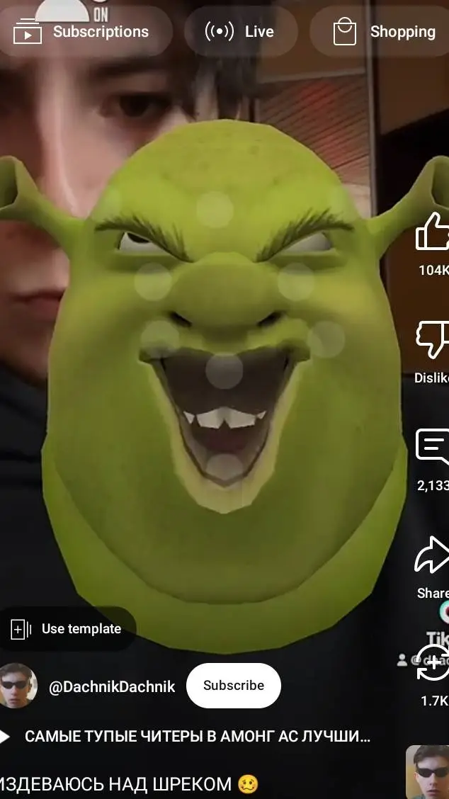 ai character: Freaky Shrek background
