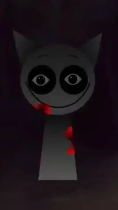 ai character: Gray AnalogHorror background